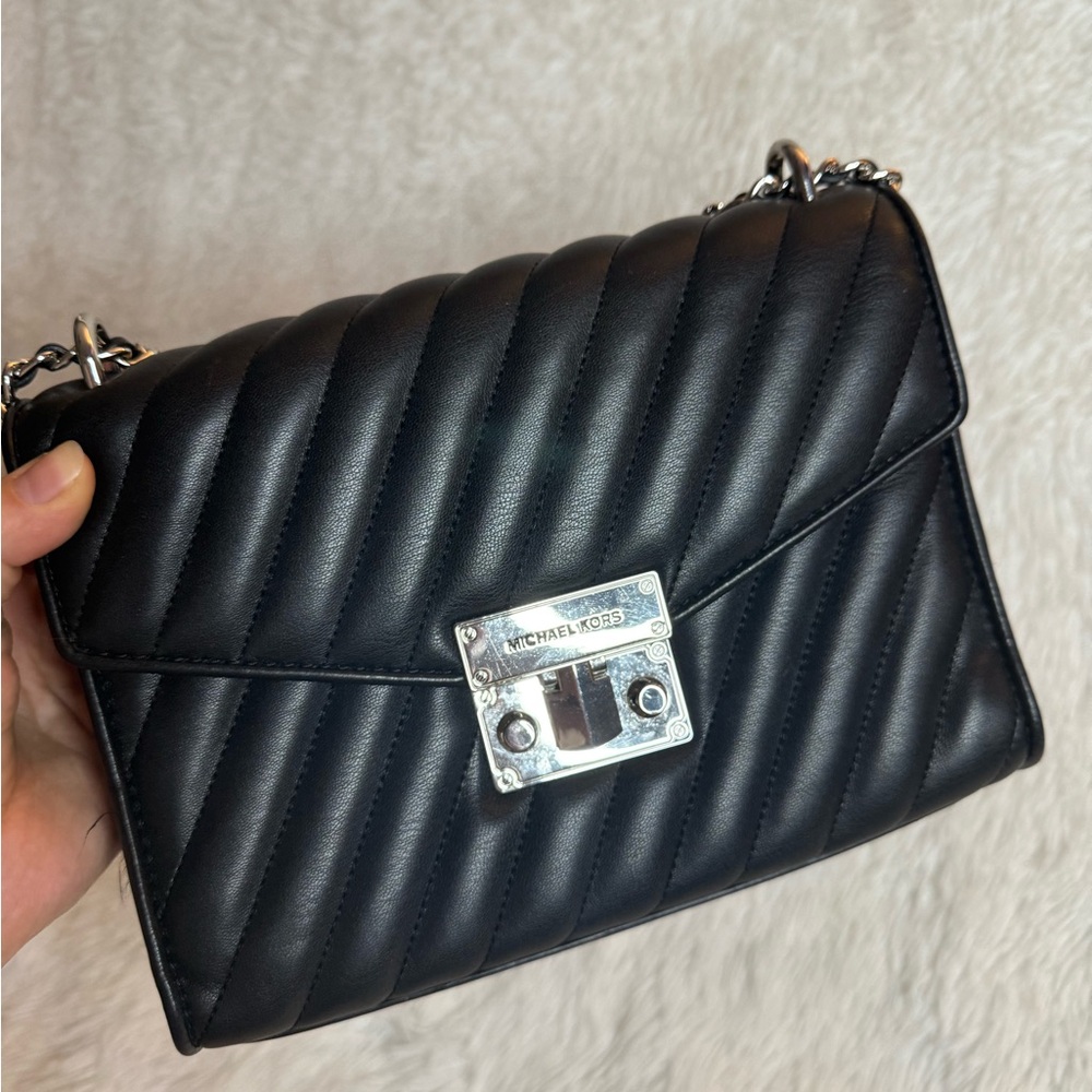 Michael Kors Black Quilted Crossbody Bag